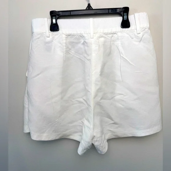 H&M LINEN-BLEND WHITE SHORTS SIZE 8 - Picture 4 of 6